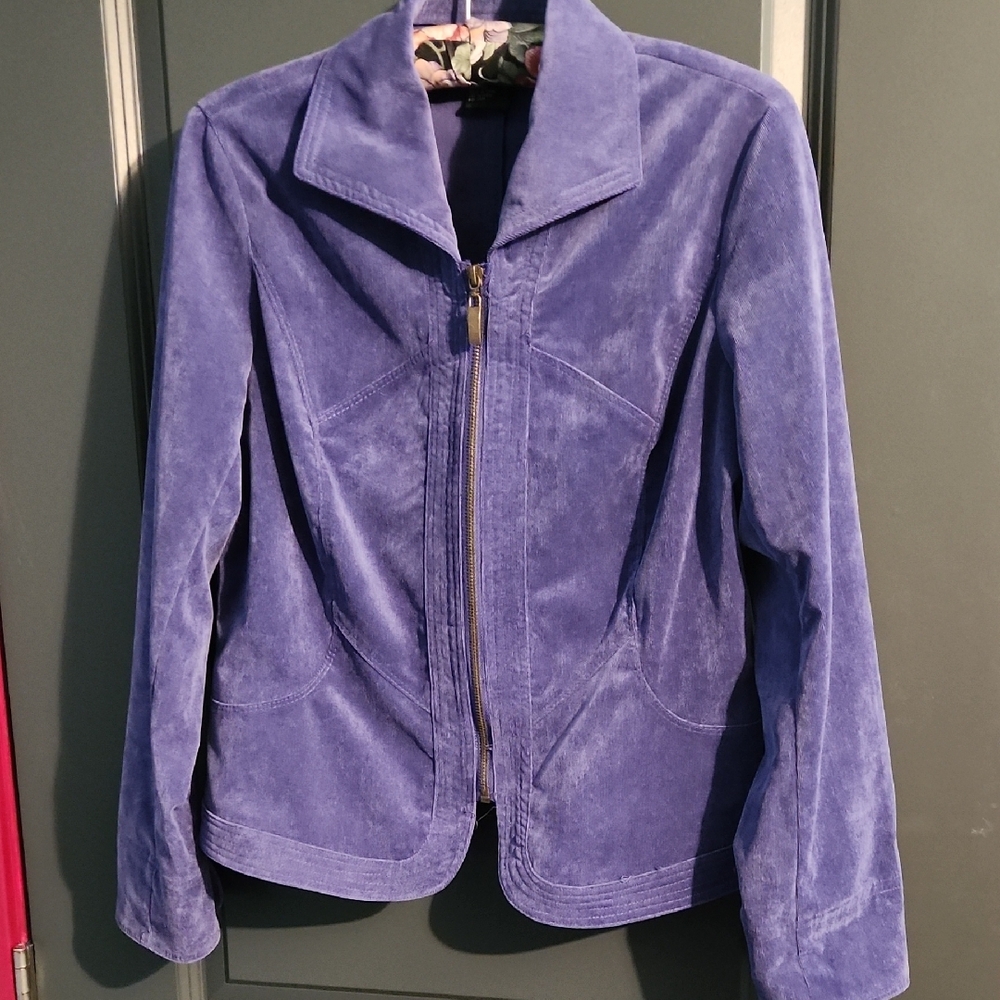 RQT Light Grape Corduroy Blazer with Zip Front/ Fitted Silhouette Size PS